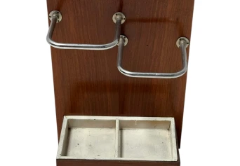 Walnut Art Deco Modernist Umbrella Stand, 1930s